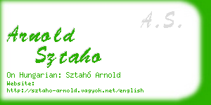 arnold sztaho business card